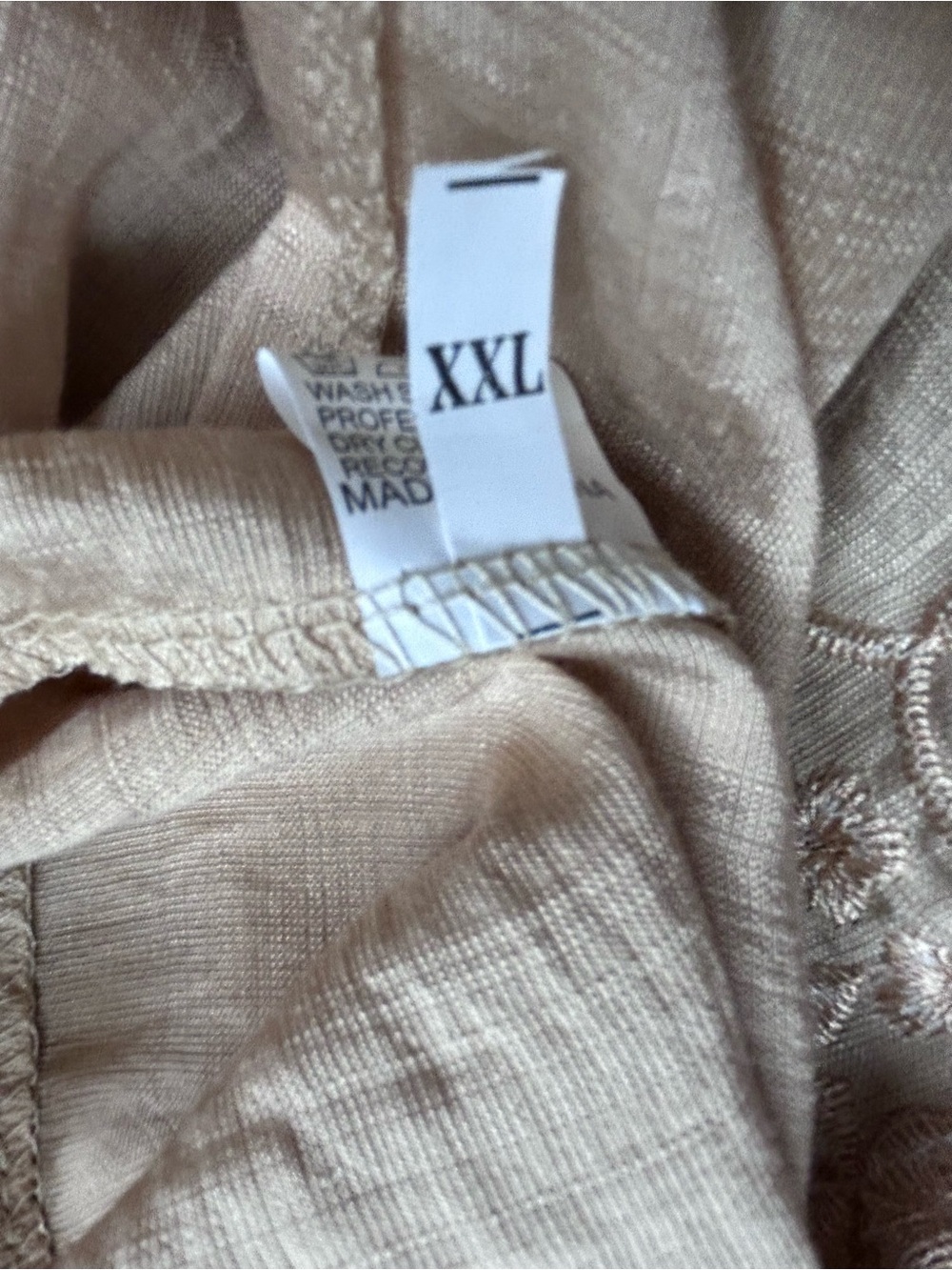 Boho Embroidered Peasant Top - Light Blush - Picture 9 of 10